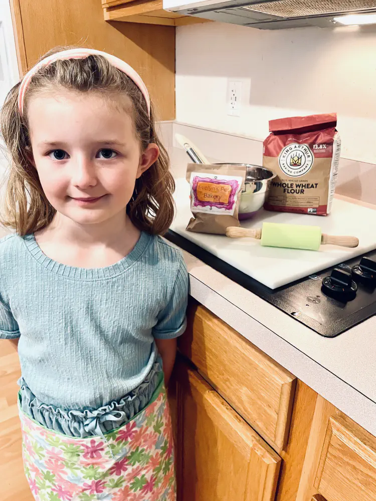 Evelyn making dog treats